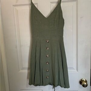 Olive green A-line Windsor dress